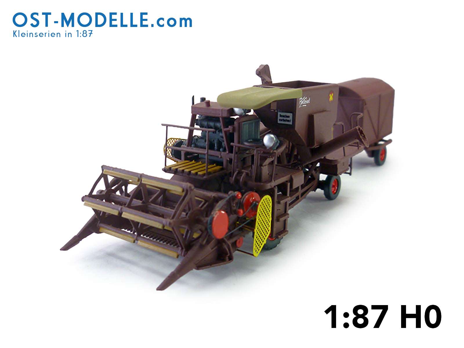 Preview: Mähdrescher E175 mit Spreuwagen rotbraun